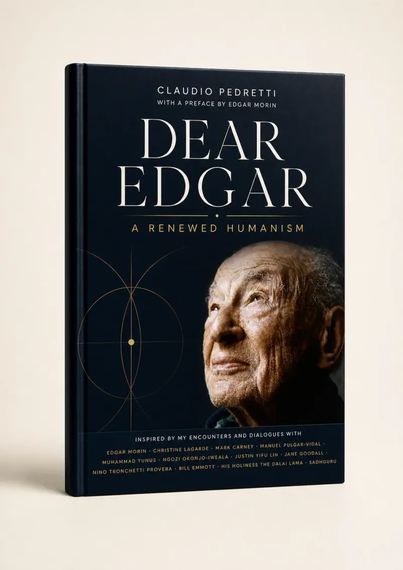 Three-dimensional presentation of Dear Edgar, A Renewed Humanism, by Claudio Pedretti, with a preface by Edgar Morin