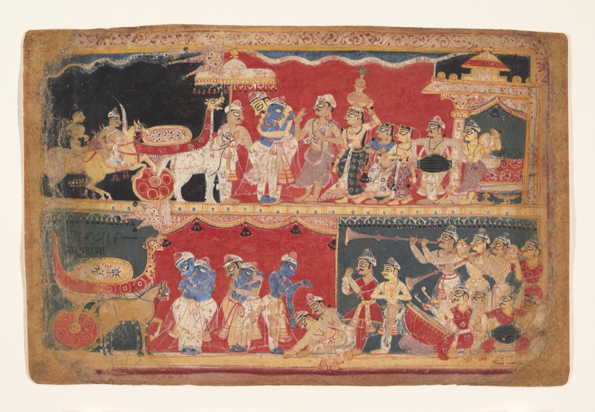 Illustrated page from a sixteenth-century Bhagavata Purana manuscript
