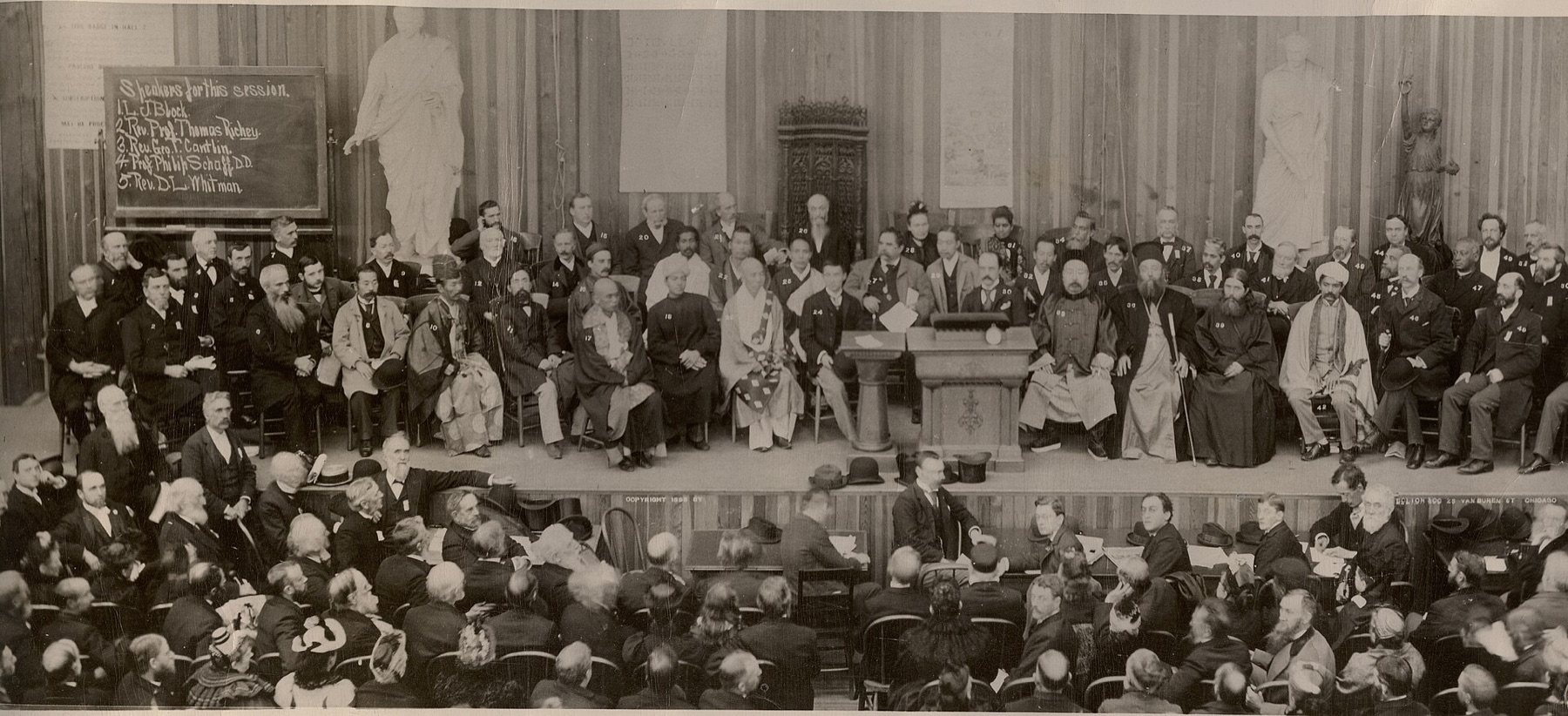 Delegates at the 1893 Parliament of the World's Religions in Chicago